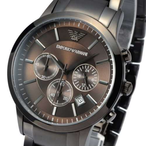 EMPORIO ARMANI GUNMETAL GREY IP CHRONOGRAPH GENTS WATCH#BRAND NEW IN BOX#LAST ONE!