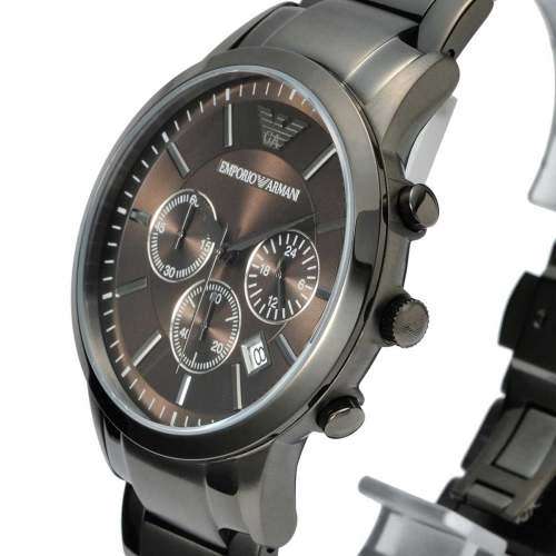 EMPORIO ARMANI GUNMETAL GREY IP CHRONOGRAPH GENTS WATCH#BRAND NEW IN BOX#LAST ONE!