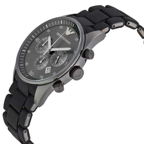 EMPORIO ARMANI TAZIO BLACK IP STAINLESS STEEL BRAND NEW GENTS CHRONOGRAPH WATCH WOW!!