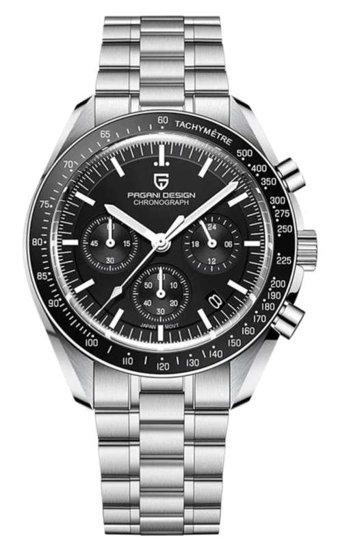 In Stock**PURE LUXURY!!-Pagani Iconic Moonwatch Seiko Meccaquartz VK63 Chronograph mvt Gents Watch