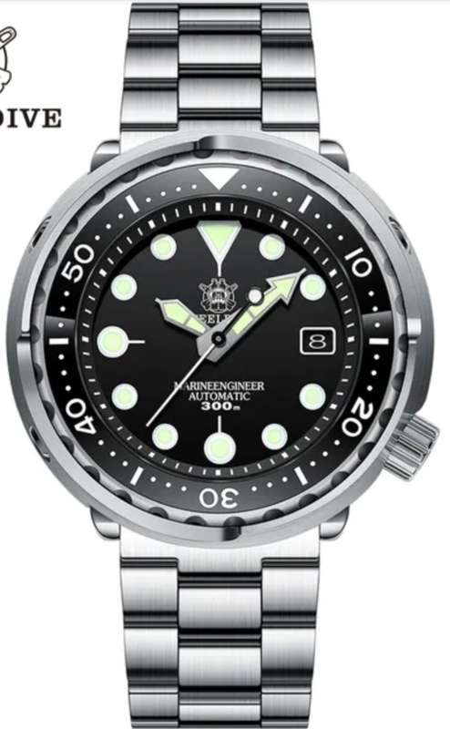 STEELDIVE 300M SERIOUS MARINE DIVER TUNA CAN SEIKO NH35A MVT 24 JEWELS IN STOCK!!