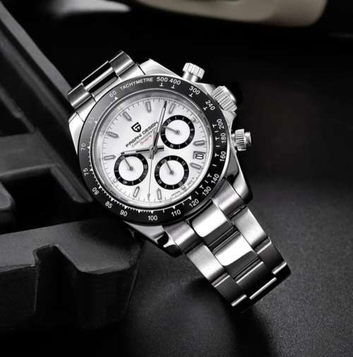 L@@K!! Pagani Design-Sapphire Crystal Speedway Seiko Chrono VK63 Mvt.