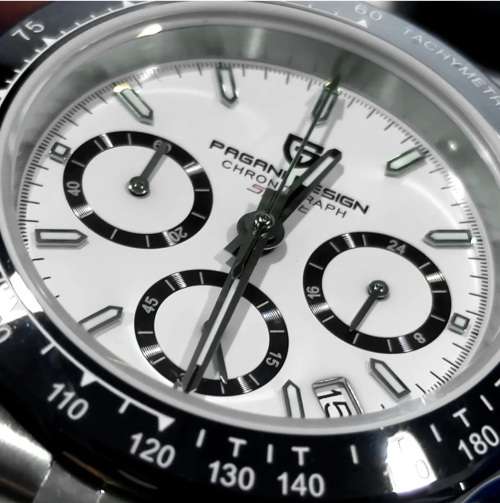 L@@K!! Pagani Design-Sapphire Crystal Speedway Seiko Chrono VK63 Mvt.