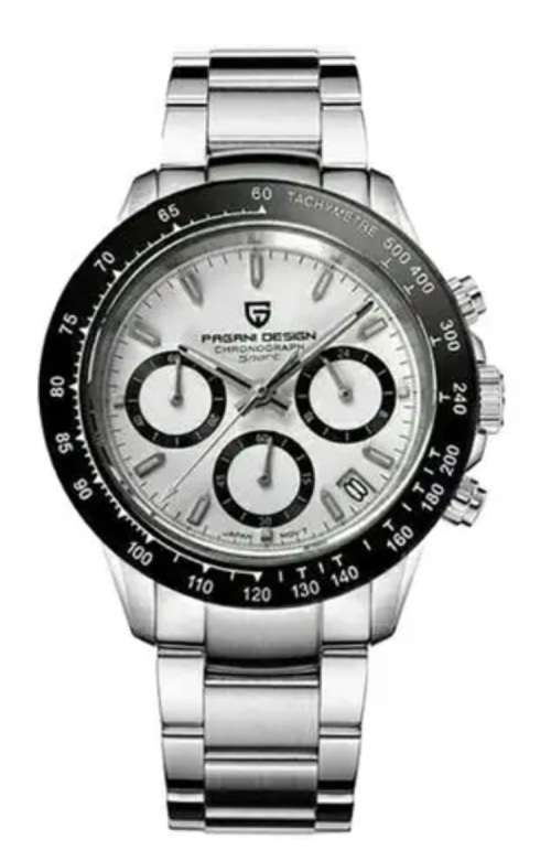 L@@K!! Pagani Design-Sapphire Crystal Speedway Seiko Chrono VK63 Mvt.