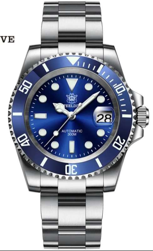 STEELDIVE 300M SUBMARINER DIVER NH35A MVT 24 JEWELS!
