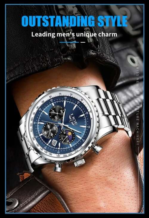 Gents Lige 46mm Aviator Moonface Chronograph-Brandnew!