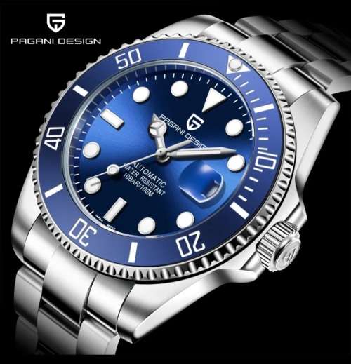 NEW!-PAGANI DESIGN SAPPHIRE CRYSTAL 43MM SUBMARINER AUTOMATIC WITH SEIKO NH35A 24 JEWELS