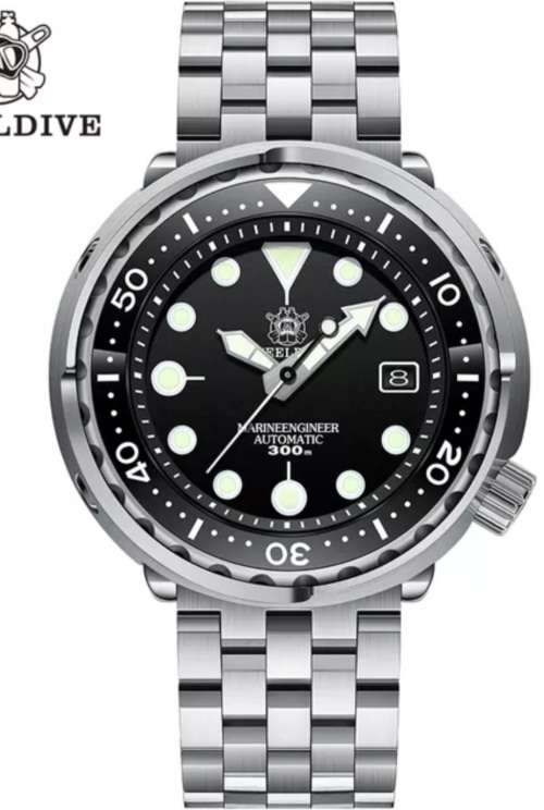 REDUCED!!-LAST ONE-STEELDIVE 300M SERIOUS MARINE DIVER TUNA TIN SEIKO NH35A MVT 24 JEWELS !
