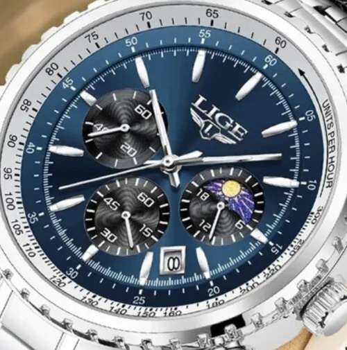 Gents Lige 46mm Aviator Moonface Chronograph-Brandnew!