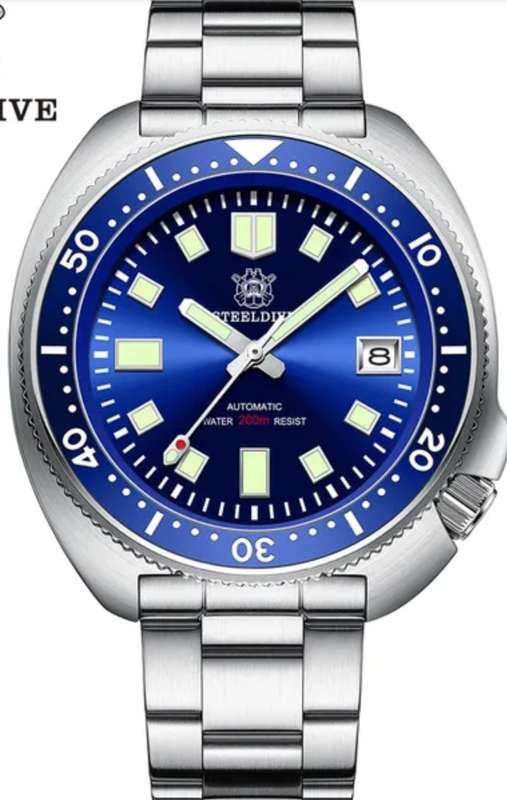 WOW BARGAIN!!-STEELDIVE CAPTAIN WILLARD 6105 DIVER SD-1970 SEIKO NH35A MVT 24 JEWELS !