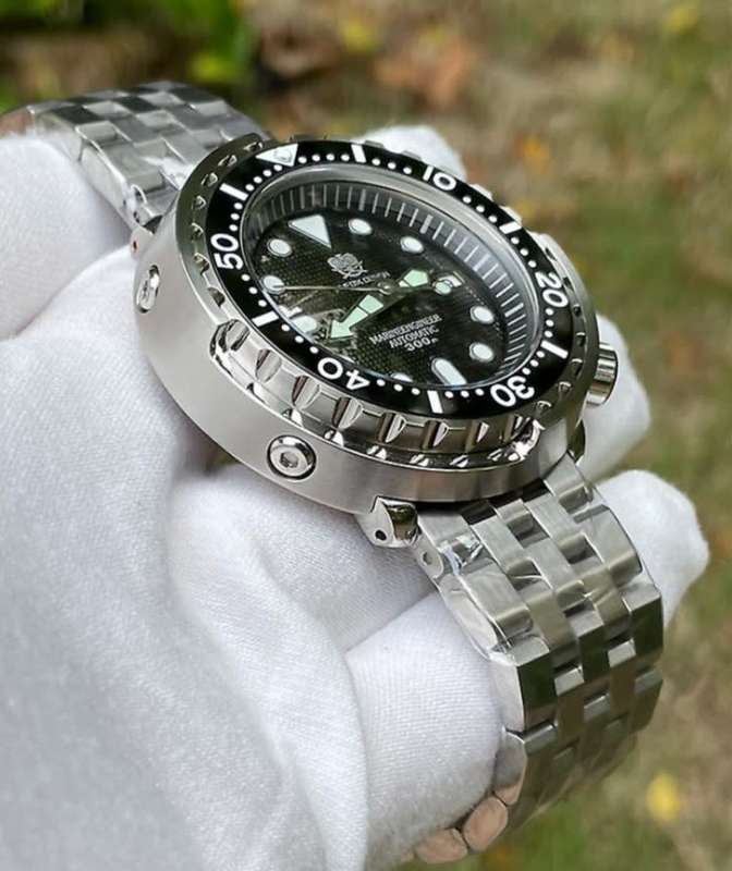 REDUCED!!-LAST ONE-STEELDIVE 300M SERIOUS MARINE DIVER TUNA TIN SEIKO NH35A MVT 24 JEWELS !