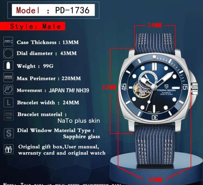 Wow-Bargain!!-OPENHEART PAGANI DESIGN 200m DIVER AUTOMATIC WITH SEIKO TMI NH39A AUTOMATIC MVT