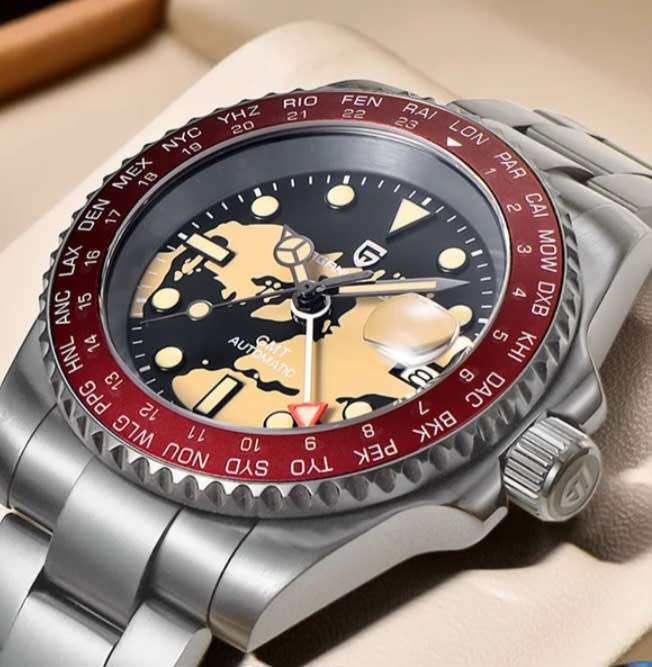 NEW!!-WORLDTIME GMT-2023 Pagani Design NH34A - SEIKO AUTOMATIC MVT 24 JEWELS
