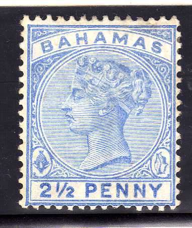 BAHAMAS 1884 DEFIN  2,5d ULTRAMARINE FINE MOUNTED MINT. SG 52. CAT 9,5 POUNDS
