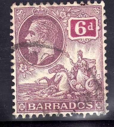 BARBADOS 1912 6d V.F.U. (NEVER SOAKED) SG 177. CAT 12 POUNDS.