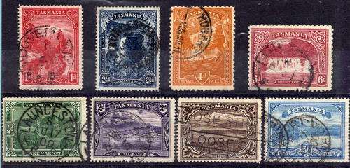 TASMANIA 1899 DEFIN SET OF 8 FINE USED. SG 229 - 236. CAT VALUE 55 POUNDS.