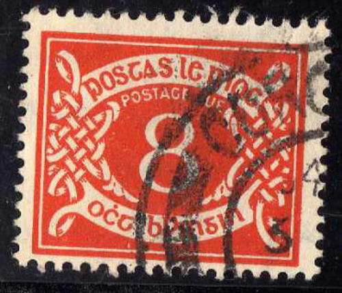 IRELAND 1940-70 POSTAGE DUE 8d ORANGE V.F.U. SG D12. CAT 16 POUNDS.