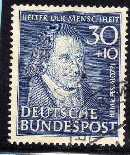GERMANY WEST 1951 30pf + 10pf BLUE VFU. SG 1072. CV 140 POUNDS