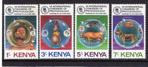 KENYA 1985 PROTOZOOLOGY CONFERENCE SET OF 4 U.M.M. SG 352-355. CAT 18 POUNDS.