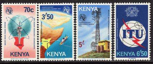 KENYA 1982 ITU CONFERENCE SET OF 4 U.M.M. SG 247-50. CAT 7 POUNDS.