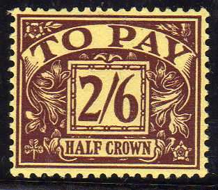 GREAT BRITAIN POSTAGE DUE 1954-55 2/6d SG D45. VERY L.M.M. CAT 100 POUNDS.