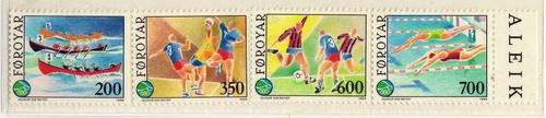 FAROE ISLANDS 1989 SPORTS SET OF 4 U.M.M. SG 181-4. CAT 8 POUNDS.