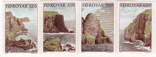 FAROE ISLANDS 1989 BIRD CLIFFS SET OF 4 U.M.M. SG 185-88. CAT 7,30 POUNDS.