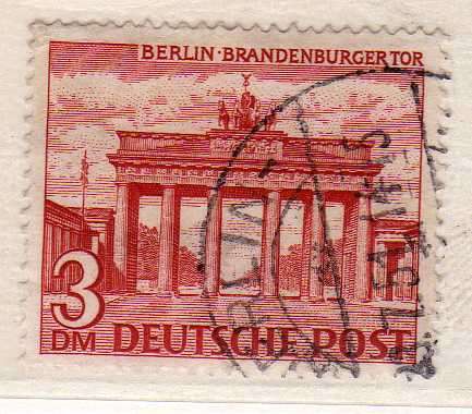 GERMANY (BERLIN) 1949 BERLIN VIEWS 3DM RED VERY FINE USED. SG B52. CAT 21 POUNDS.