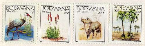 BOTSWANA 1983 ENDANGERED SPECIES SET OF 4 U.M.M. SG 541-44. CAT 11 POUNDS.