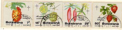 BOTSWANA 1985 WILD CUCUMBERS SET OF 4 V.F.U. SG 586-89. CAT 10,50 POUNDS.