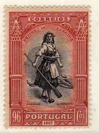 PORTUGAL 1927 2nd INDEPENDENCE ISSUE 96c FINE MOUNTED MINT. SG 738. CAT 30 POUNDS.
