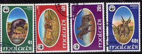 MALAWI 1978 WILDLIFE SET OF 4 V.F.U. SG 567-70. CAT 9 POUNDS.