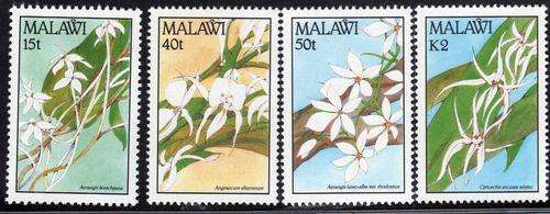 MALAWI 1990 ORCHIDS SET OF 4 U.M.M. SG 848-51. CAT 13,75 POUNDS.