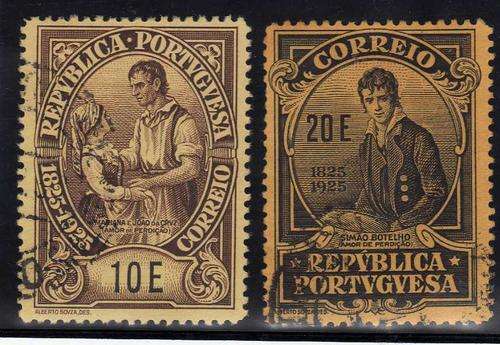 PORTUGAL 1925 BIRTH CENT OF C.C. BRANCO. TWO TOP VALUES OF SET V.F.U. SG 660-61. CAT 9 POUNDS.