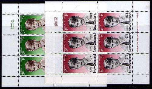 NEW ZEALAND 1973 HEALTH. TWO MINI SHEETS U.M.M. SG 1033. CAT 16 POUNDS.
