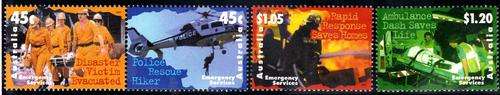 AUSTRALIA 1997 "EMERGENCY SERVICES" SET OF 4 U.M.M. SG 1698-1701. CAT 8,75 POUNDS.