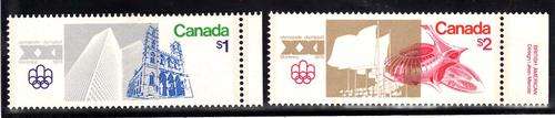CANADA 1976 "MONTREAL OLYMPICS" SET OF 2 U.M.M. SG 836-7. CAT 5 POUNDS.