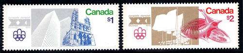 CANADA 1976 "MONTREAL OLYMPICS" SET OF 2 U.M.M. SG 836-7. CAT 5 POUNDS.