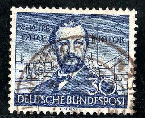 GERMANY WEST  1952 "75th ANNIV OTTO GAS ENGINE" 30pf V.F.U.