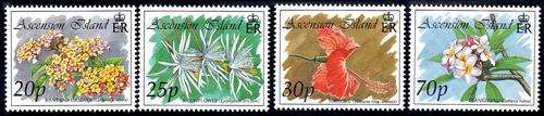 ASCENSION 1993 "LOCAL FLOWERS" SET OF 4 U.M.M. SG 604-07. CAT 7,70 POUNDS.