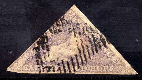 CAPE OF GOOD HOPE 1858 6d PALE ROSE LILAC USED (WHITE PAPER) SACC 7. CAT R10000.