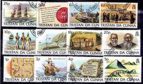 TRISTAN DA CUNHA 1983 DEFIN SET OF 12 V.F. USED. SG 349-360. CAT 13,40 POUNDS.