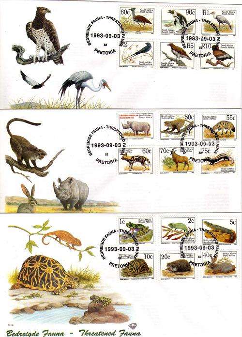 RSA 3/9/1993 SIXTH DEFIN SET OF 3 FDC's SACC 6.1a, 6.1b & 6.1c
