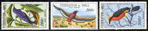 MALI 1960 BIRDS AIRMAIL SET OF 3 U.M.M. SG 10-12. CAT 46 POUNDS.