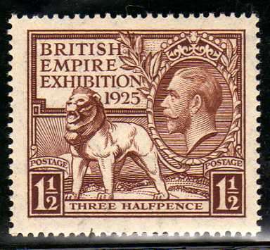 GREAT BRITAIN 1925 BRITISH EMPIRE EXHIBITION 1,5d VERY L.M.M. SG 433. CAT 40 POUNDS AS L.M.M.