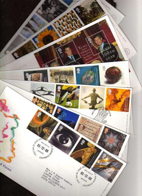GREAT BRITAIN 2001 SET OF 15 COMMEMORATIVE FIRST DAY COVERS. CAT 134 POUNDS.