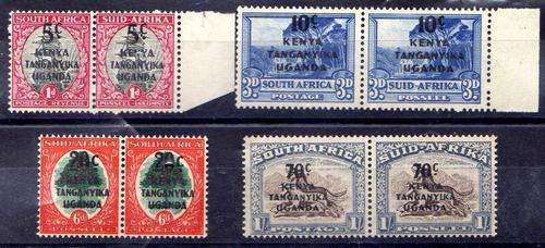 KENYA, UGANDA, TANGANYIKA 1941 SA WAR STAMPS OVERPRINTED L.M.M. SG 151-4. CAT 32 POUNDS.