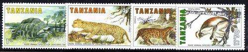 TANZANIA 1985 "RARE ANIMALS OF ZANZIBAR" SET OF 4 UMM. SG 420-23. CAT 5,50 POUNDS.