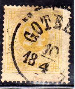 SWEDEN 1872 24 ORE YELLOW VERY FINE USED. SG 23a. CAT 21 POUNDS.