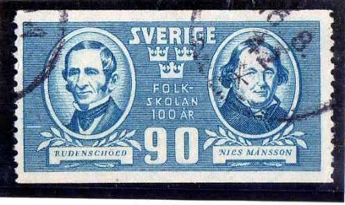 SWEDEN 1942 "ELEMENTARY EDUCATION" 90 ORE BLUE VERY FINE USED. SG 261. CAT 4,50 POUNDS.